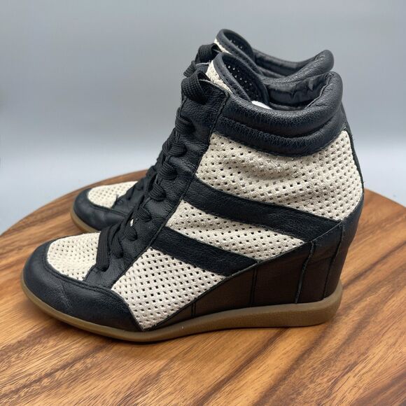 Sam Edelman Bolton Womens Size 8.5 M Wedge Heel High Top Sneakers Suede Leather - Picture 3 of 8